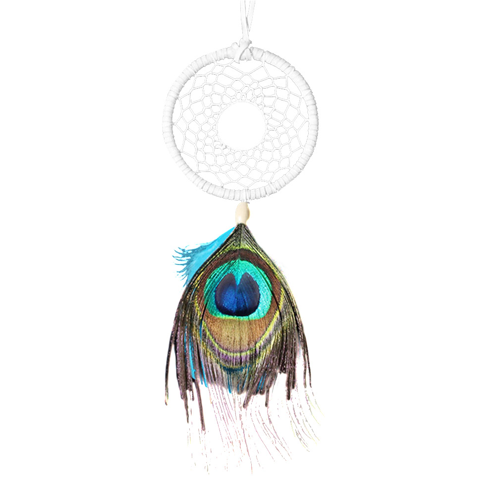 

Peacock Hair Dream Catcher Home Ornaments Wind Chimes Art Car Pendant Decor, 501 Original