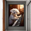 Bichon Frise Playing Piano-11CT Counted Cross Stitch 40*60cm/15.75*23.62in(Big Size)