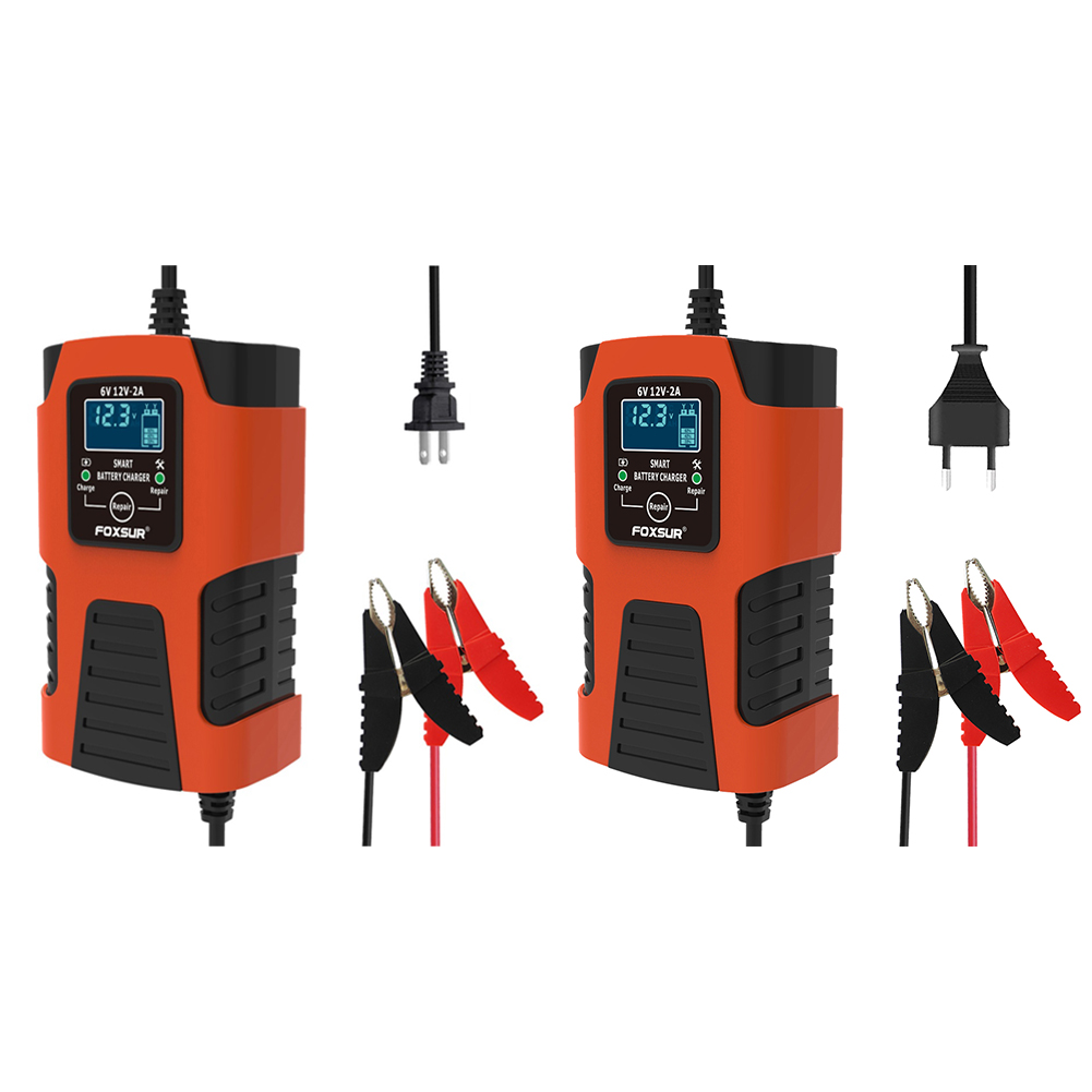 

6V 12V 2A 3 Stages Fully Automatic Smart Car Motorcycle Battery Charger Red, Eu, 501 Original