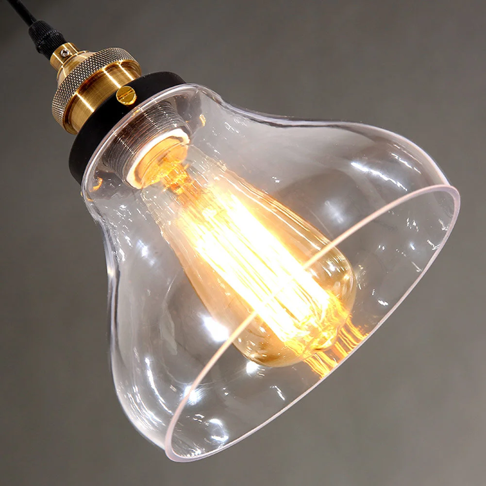 Retro Vintage Glass Pendant Light Copper Hanging Lamp E27 Adjustable Pendant Lamp For Home Decor Lampara Colgante