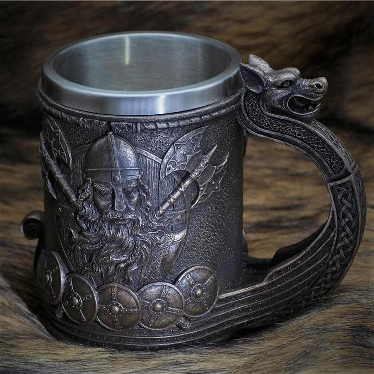 Coutureaura Viking Dragon Ship Drakkar Mug