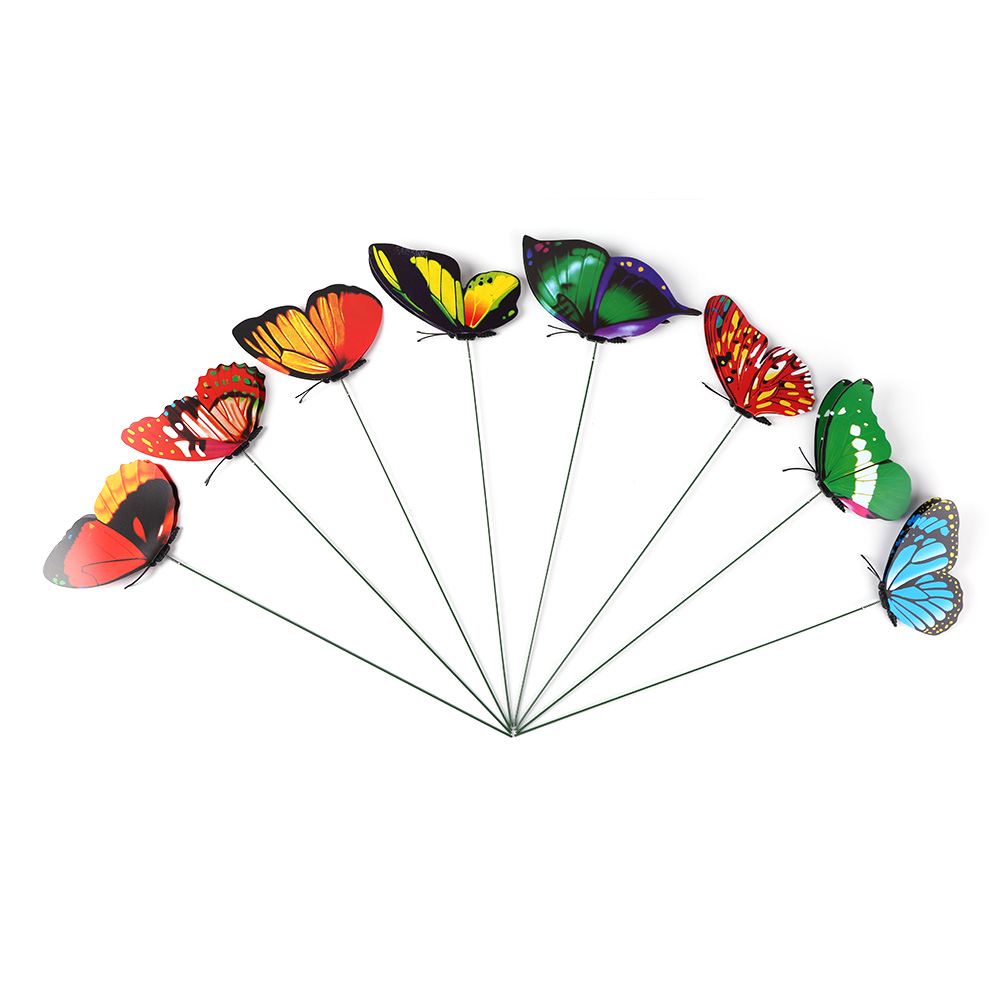 

50pcs Colorful Artificial Butterfly Stakes Home Yard Flower Plant Pot Decor, 501 Original