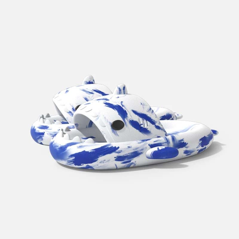 Letclo™ Abstract Brush Stroke - Super Soft, Comfy, Silent and Anti-slippery Shark Slippers letclo Letclo