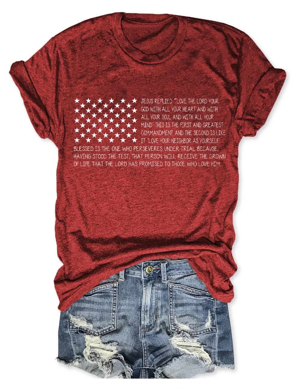 USA Flag American Christian Bible T-Shirt