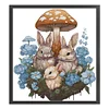 >SALE<Embroidery Eco-cotton Thread 14CT Printed Bunny Family Cross Stitch 40x47cm