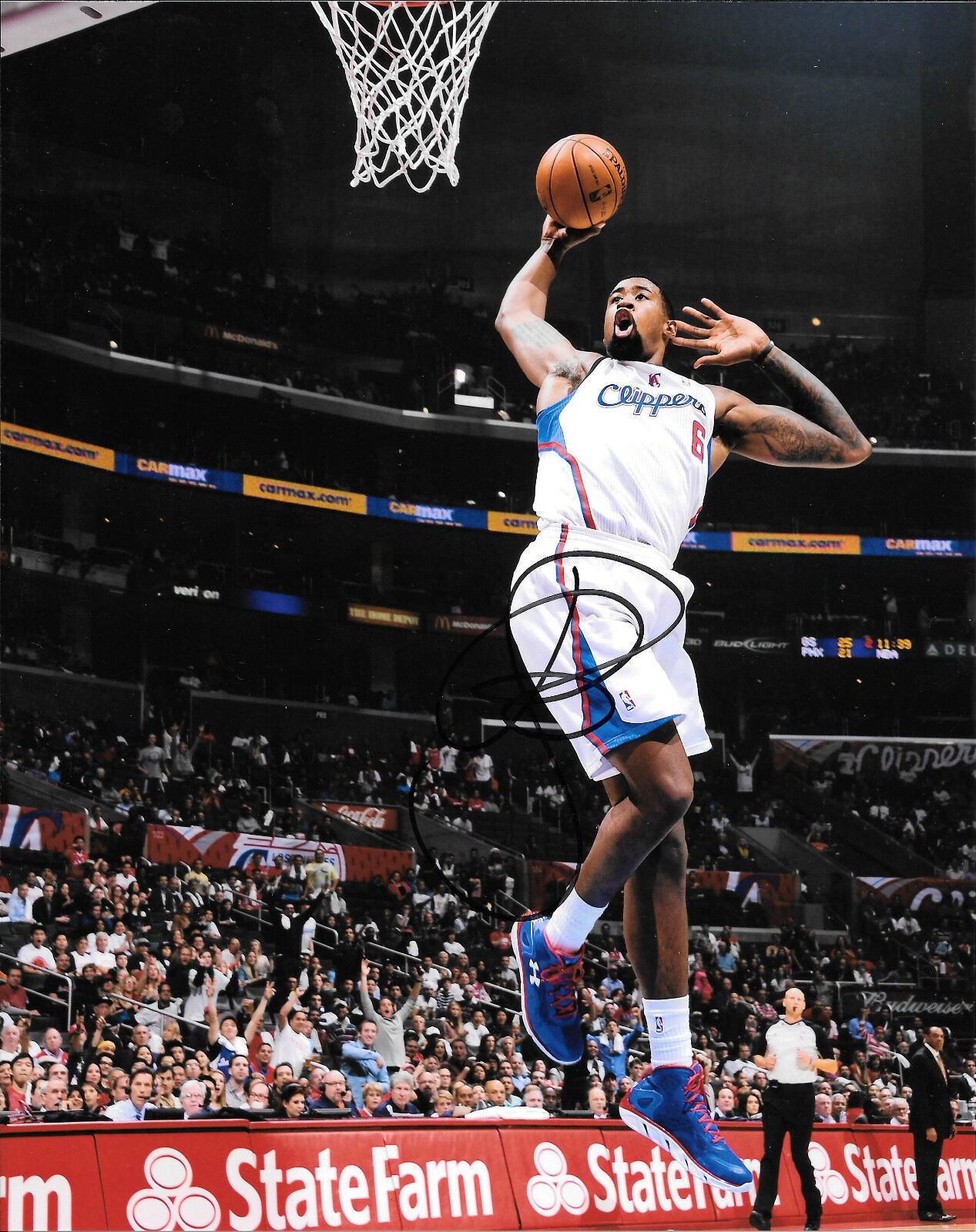 GFA Los Angeles Clippers * DeANDRE JORDAN * Signed 8x10 Photo Poster painting D3 PROOF COA