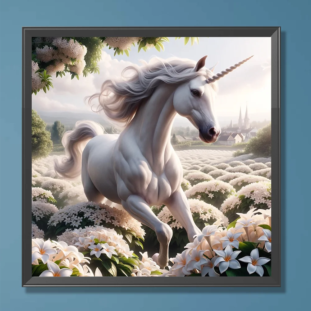 Full Round Diamond Painting 30*30cm - Garden Unicorn