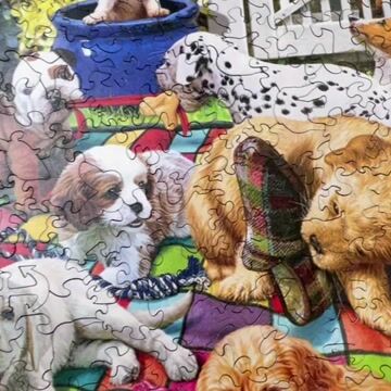Dog Party Wooden Jigsaw Puzzle