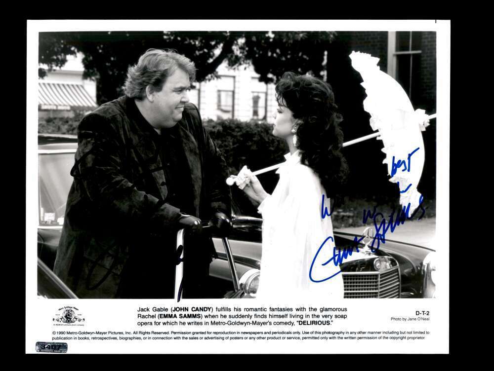 John Candy Emma Samms JSA Coa Signed 8x10 Delirious Photo Poster painting Autograph