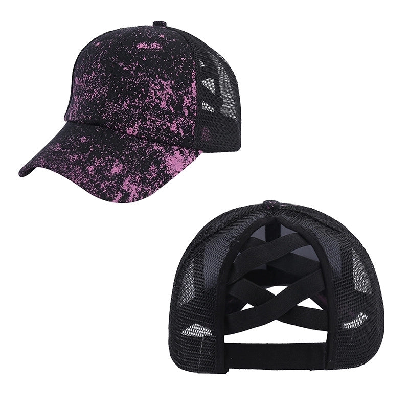 Unisex Casual Minimalist Stripe Lattice Flower Curved Eaves Baseball Cap