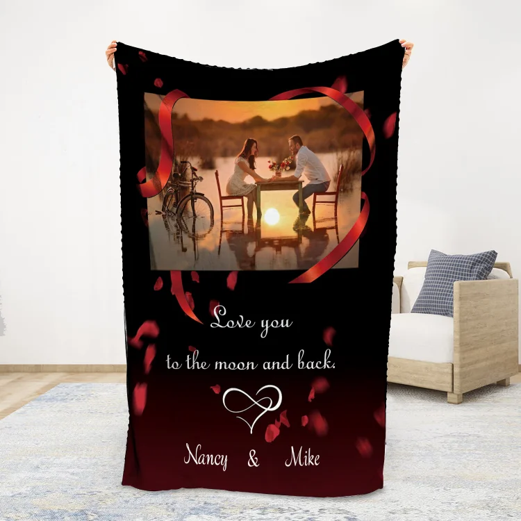 Personalized Couple Blanket Custom Photo Romantic Gift For Her