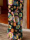 Mexican skull tube top long dress Floral Strapless Casual Knitting Dress