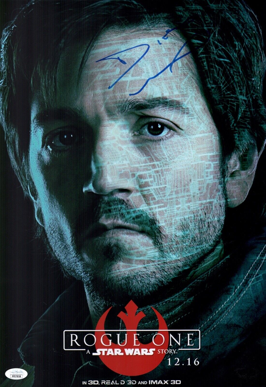 DIEGO LUNA Signed ROGUE ONE CASSIAN ANDOR 12x18 Photo Poster painting Autograph JSA COA