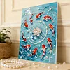 (30x40cm)DIY Pearl Painting Framed Lotus Fish Handmade Pearl Material Art Kit Living Room Decor