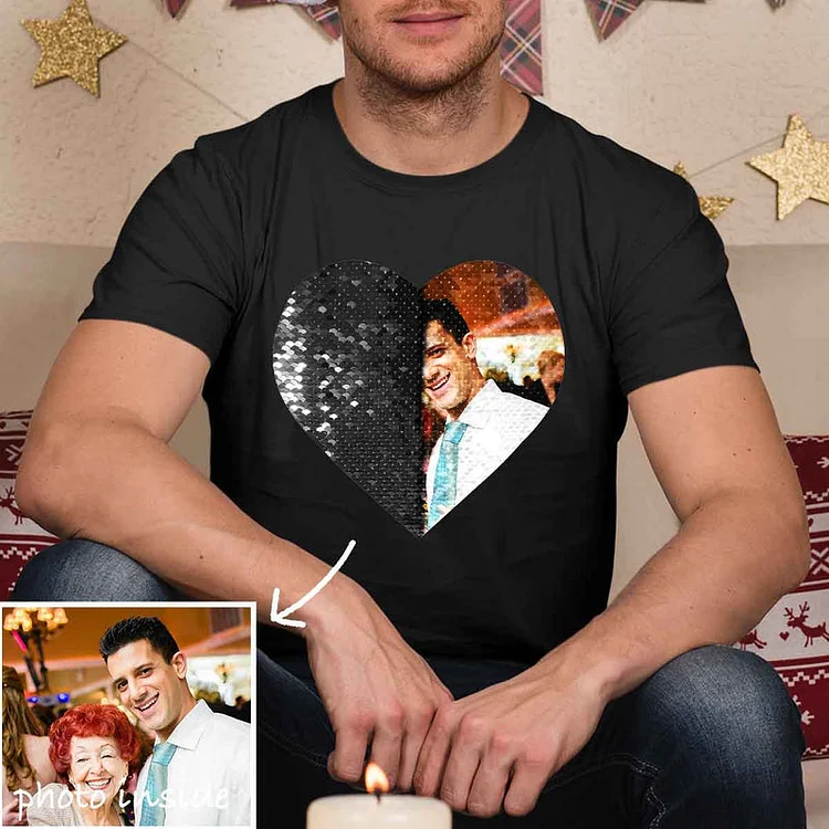For Boyfriend - Custom Couple Flip Sequin Shirt