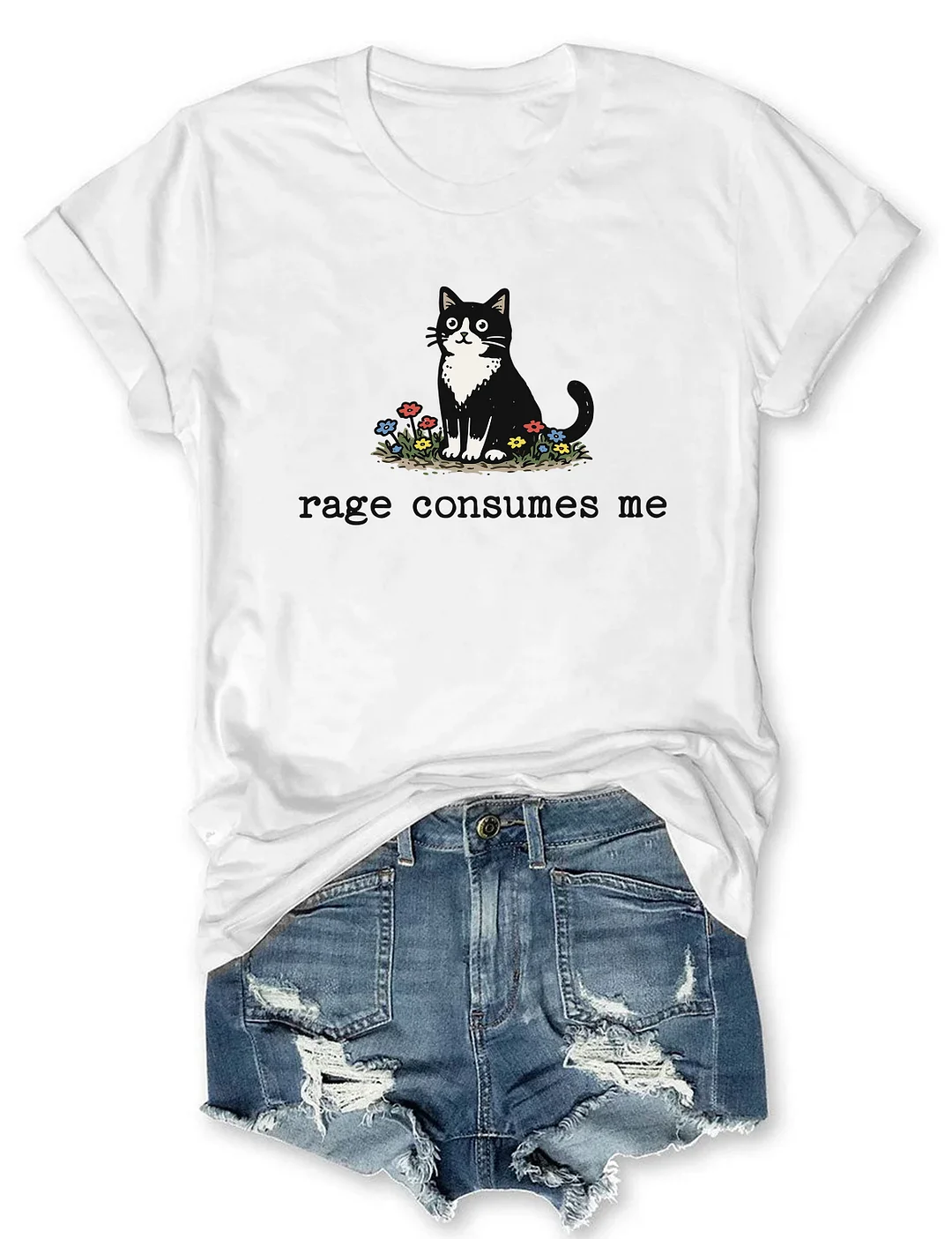 Rage Consumes Me Funny Cat T-shirt