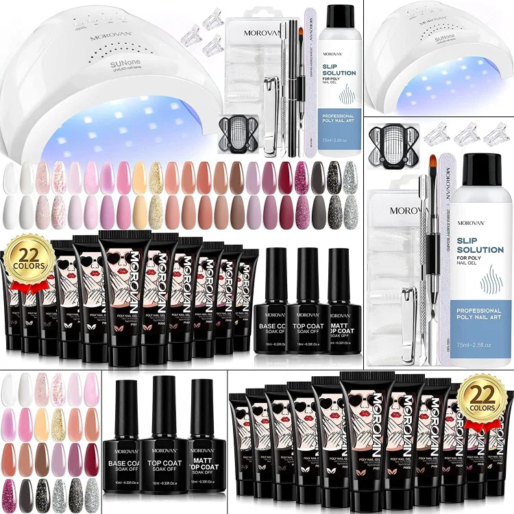Princess Etiquette - 22 Colors 15ml with 48W Nail Lamp Poly Nail Gel Kit