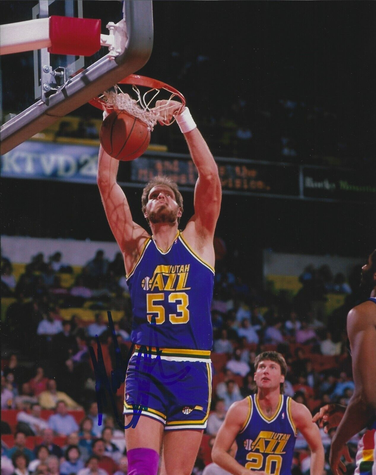 Signed 8x10 MARK EATON Utah Jazz Autographed Photo Poster painting w/COA