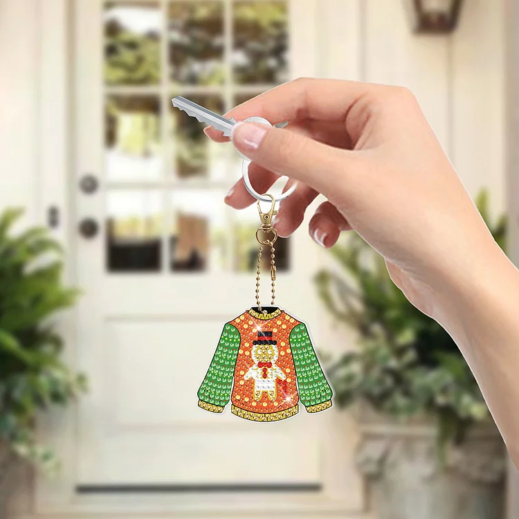 DIY Diamond Art Keychains Diamond Mosaic Kit 6pcs Gem Keychains