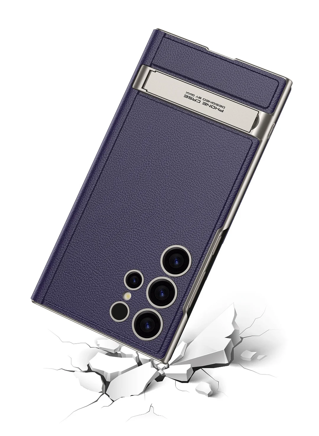 Samsung S Series Folding Stand Carbon Fiber Fine Pore Leather Phone Case