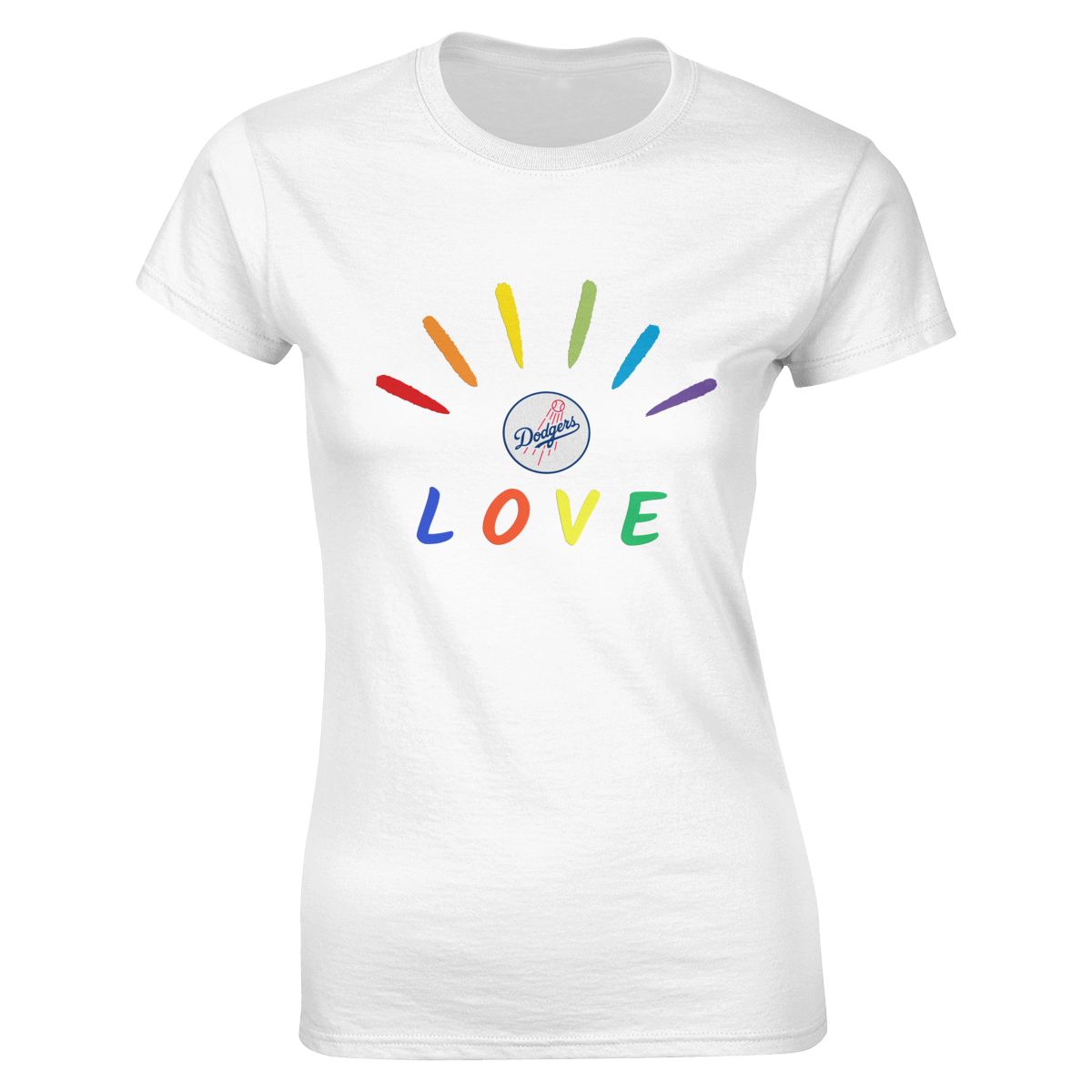 Los Angeles Dodgers Pride Love Women's Soft Cotton T-Shirt