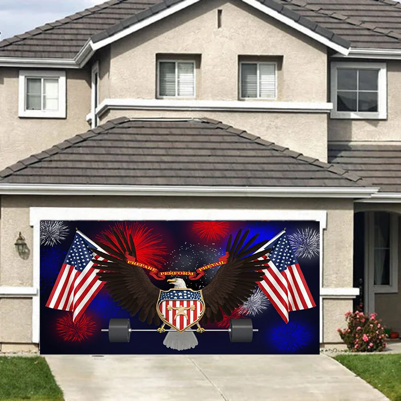 Eagle Patriotic Independence Day Garage Door Mural
