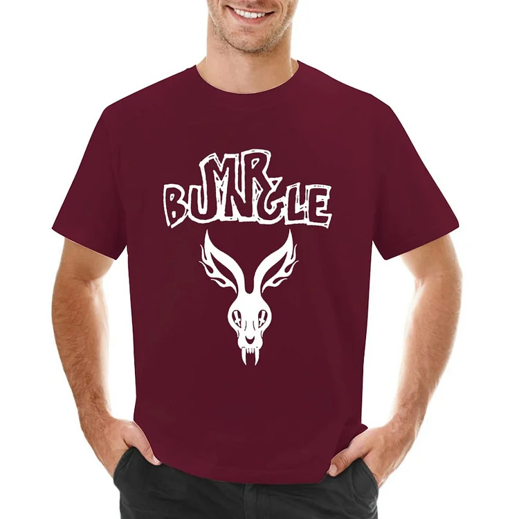 Caovogue White and Black Mr Bungle Rock Band Bunny Arts T-Shirt Blouse boys animal print tops mens graphic t-shirts hip hop