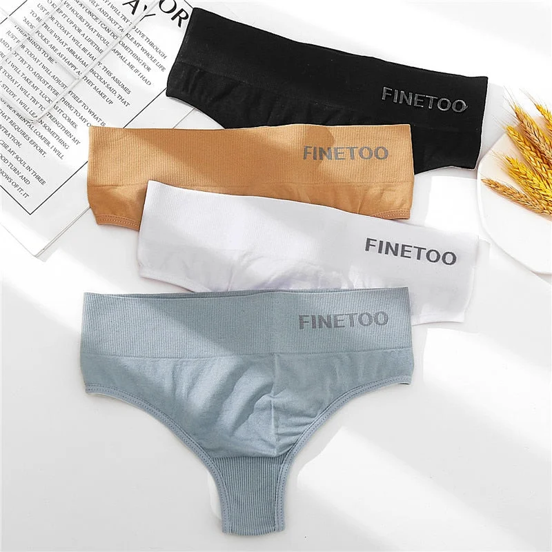 FINETOO Seamless Thongs Panties Women M-2XL Plus Size G-string Underwear Sexy Underpants Ladies Soft Panties Lingerie 8 Colors