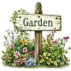 Garden Sign-18CT Stamped Cross Stitch 25*25cm/9.84*9.84in tapestrymarket