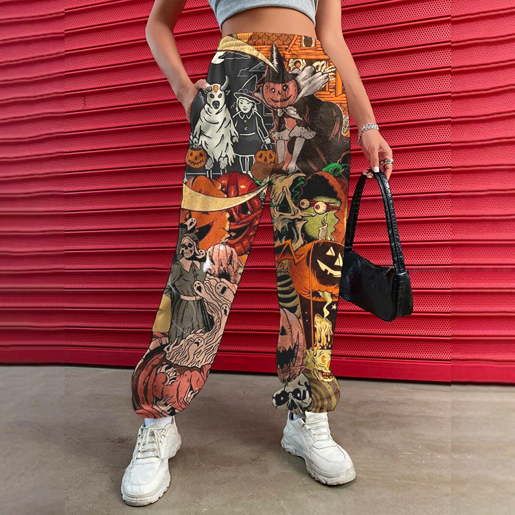 Halloween Pattern Women's Casual Pants Drawstring Pants Jogging Pants Casual / [blueesa] /