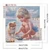 Diamond Painting-DIY Full Round Drill Beach Girl(40*40 CM)