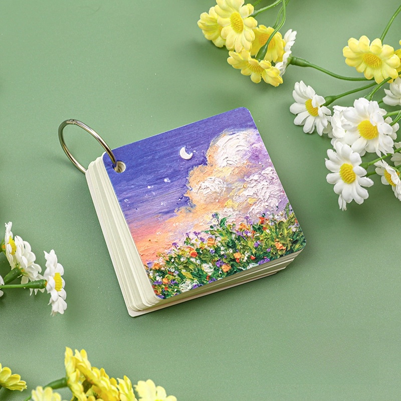 Portable Landscape Oil Painting Blank Paper Loose-leaf Small Size Notebook