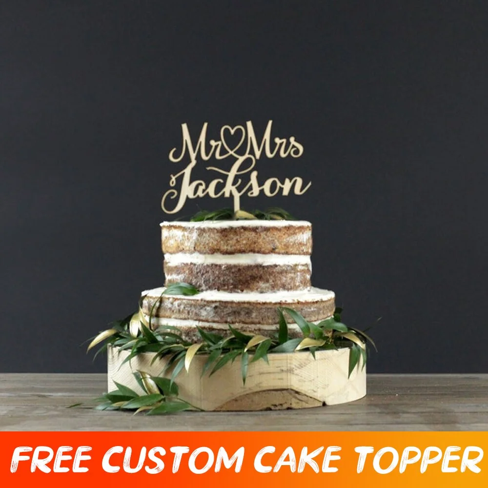 Custom Wedding Cake Topper Decor Happy Birthday Cake Topper Personalized Wedding Cake Topper Party Decoration For Anniversary