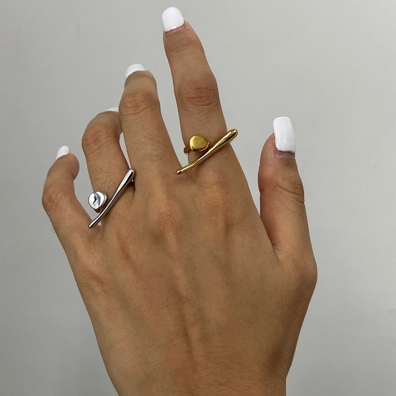 Minimalist Classic Style Geometric 304 Stainless Steel Open Rings