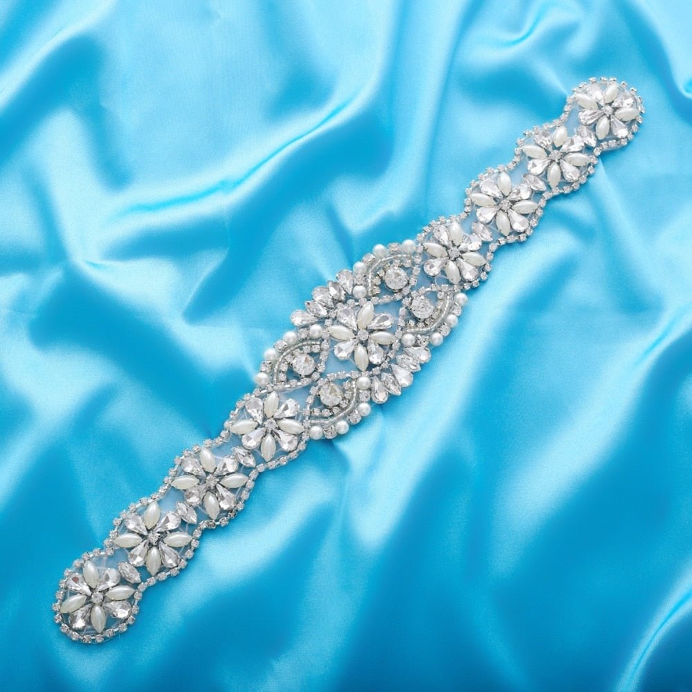 Crystal Pearls Wedding Belt Applique