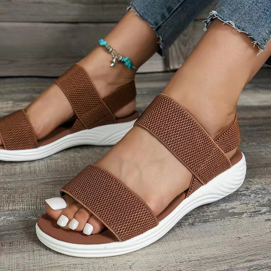 Breakj Breakj Sandals Women 2023 New Summer Fairy Wind Casual Fashion Flat-Bottomed Beach Word Flat-Bottomed Sandals
