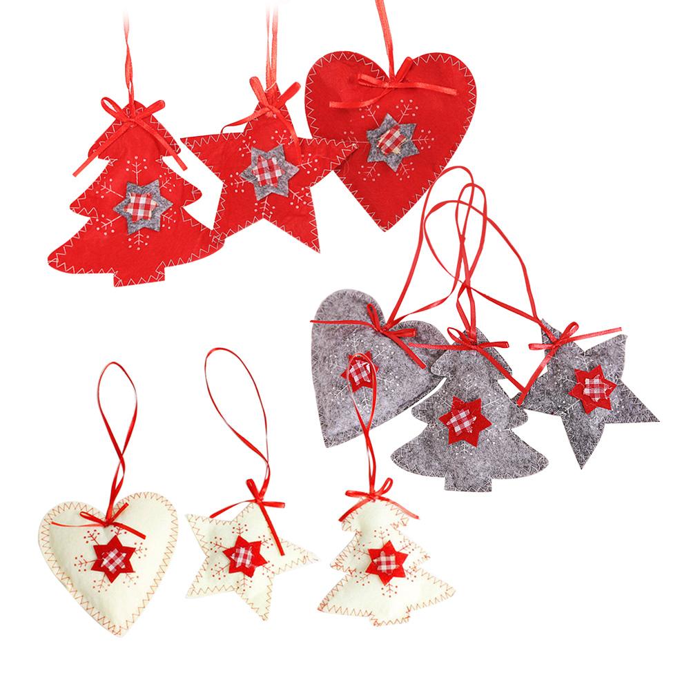 

3pcs Christmas Tree Ornament Non-woven Fabric Bar Malls Hanging Pendants, Grey, 501 Original