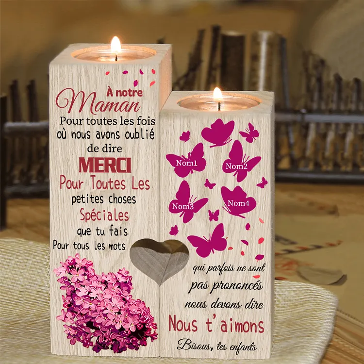 A Ma Sœur-Bougeoir En Bois Sans Bougie