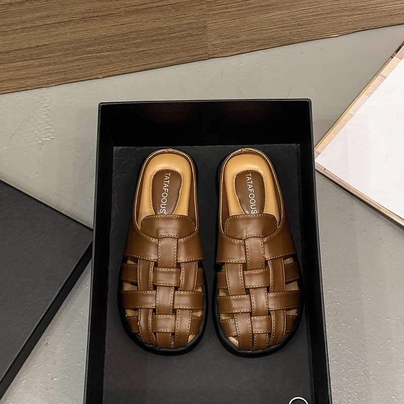 Yyvonne Soft French Gentle Breathable Sandals Women In Summer Wearing Thick Bottom Beach Bag Head Slippers