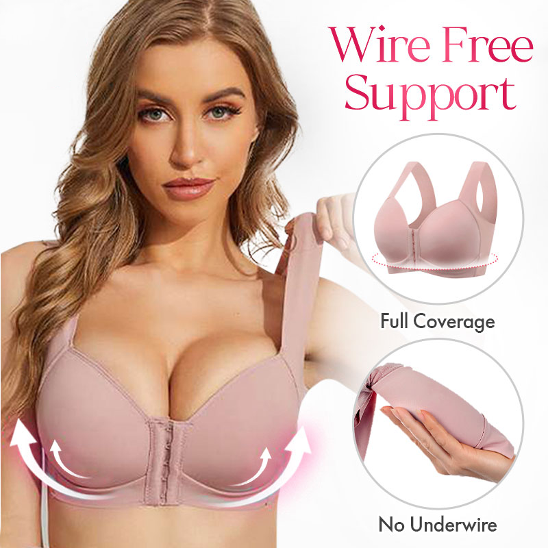 Seamless Front Closure Wire-free Push Up Bra