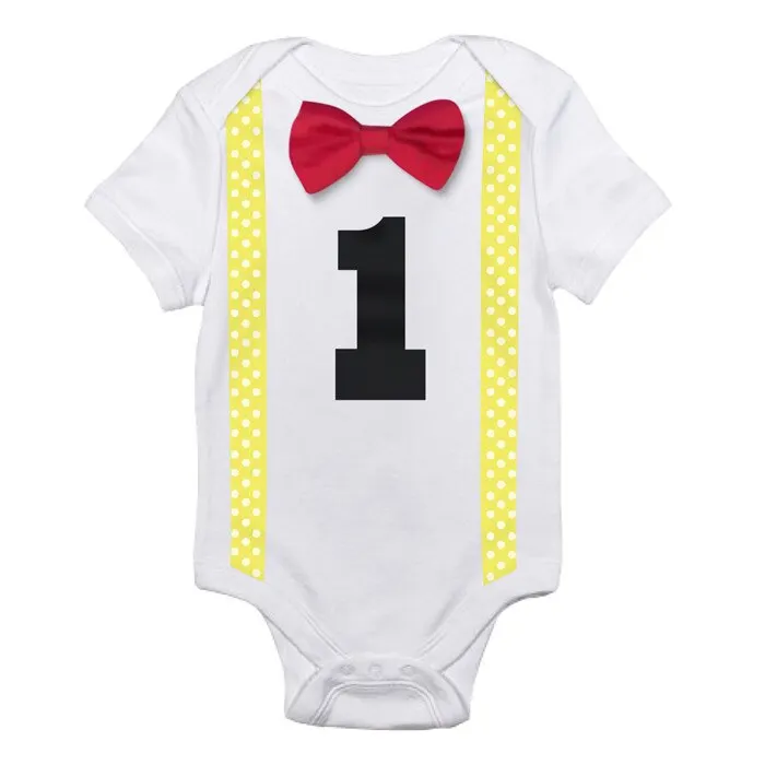 Baby Clothing Bow Body Rompers Baby Boy Girl Clothing 1 Year 1st Birthday Clothes Newborn Baby Clothes Jumpsuit for Bebes