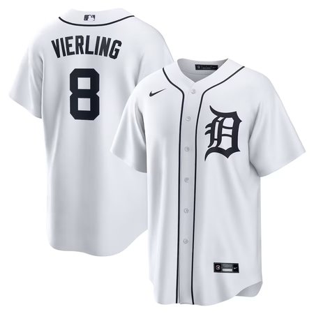 Men's Detroit Tigers #8 Matt Vierling  White Home Replica Jersey