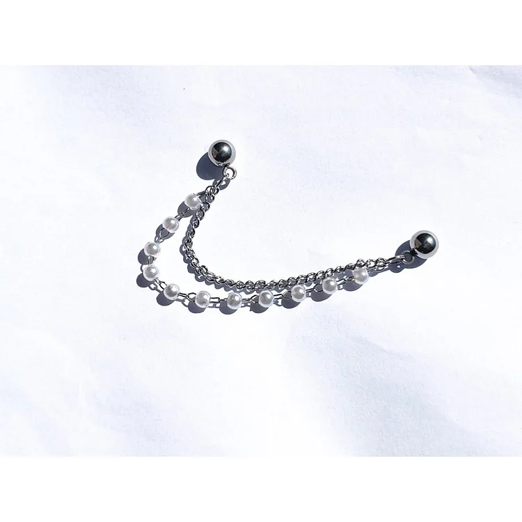 ATEEZ Hong-Joong Pearl Chain Earrings