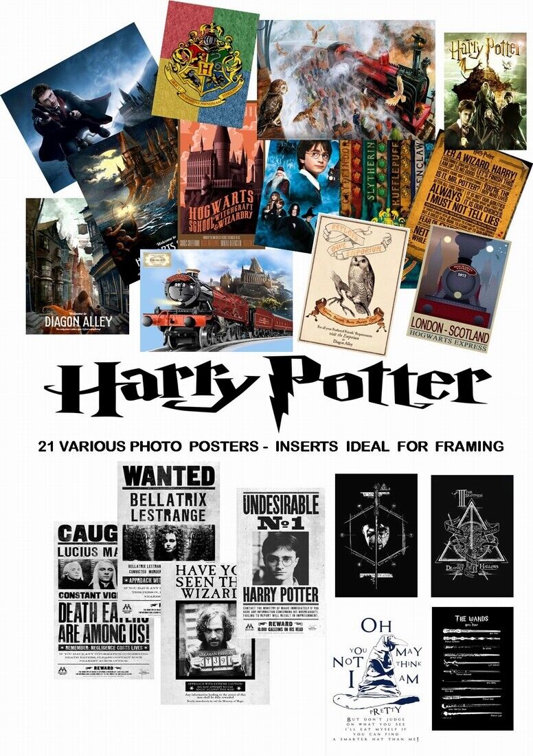 HARRY POTTER - 21 DIFFERENT Photo Poster painting POSTERS - QUALITY INSERTS IDEAL FOR FRAMING!