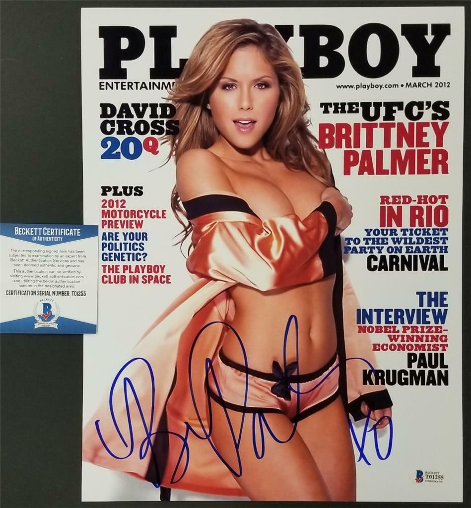 Brittney Palmer signed Playboy 10x13 Photo Poster painting #1 Model Ring Girl ~ Beckett BAS COA