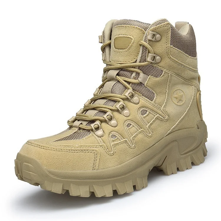 Men Outdoor Waterproof Non-Slip Hiking Boots Combat Boots - Free shipping worldwide！