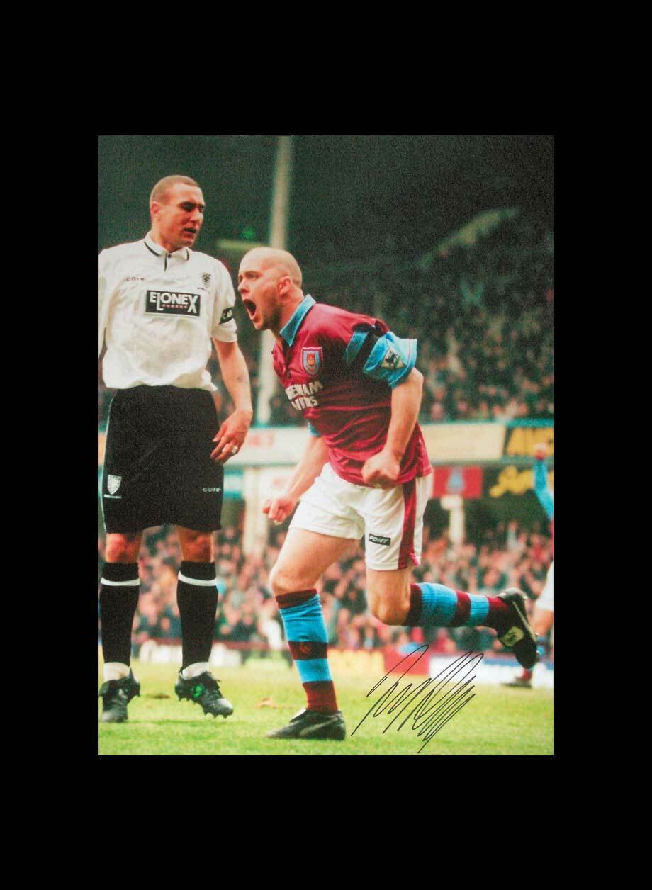 JULIAN DICKS SIGNED WEST HAM UNITED FOOTBALL Photo Poster painting PROOF & COA HAMMERS