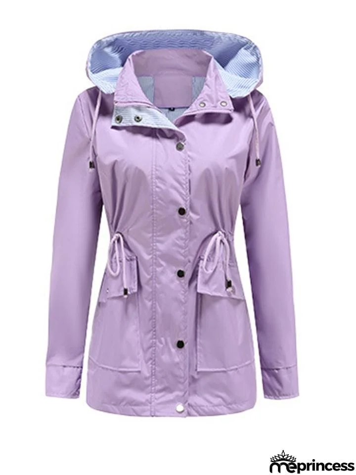 Women's Fashionable Casual Zipper Windbreaker Coat