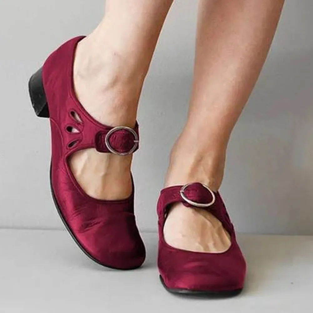 BONJOMARISA New INS Retro Casual T-strap Flats Daily Elegant Solid Leisure Flats Women 2020 Casual Low Heels Shoes Woman