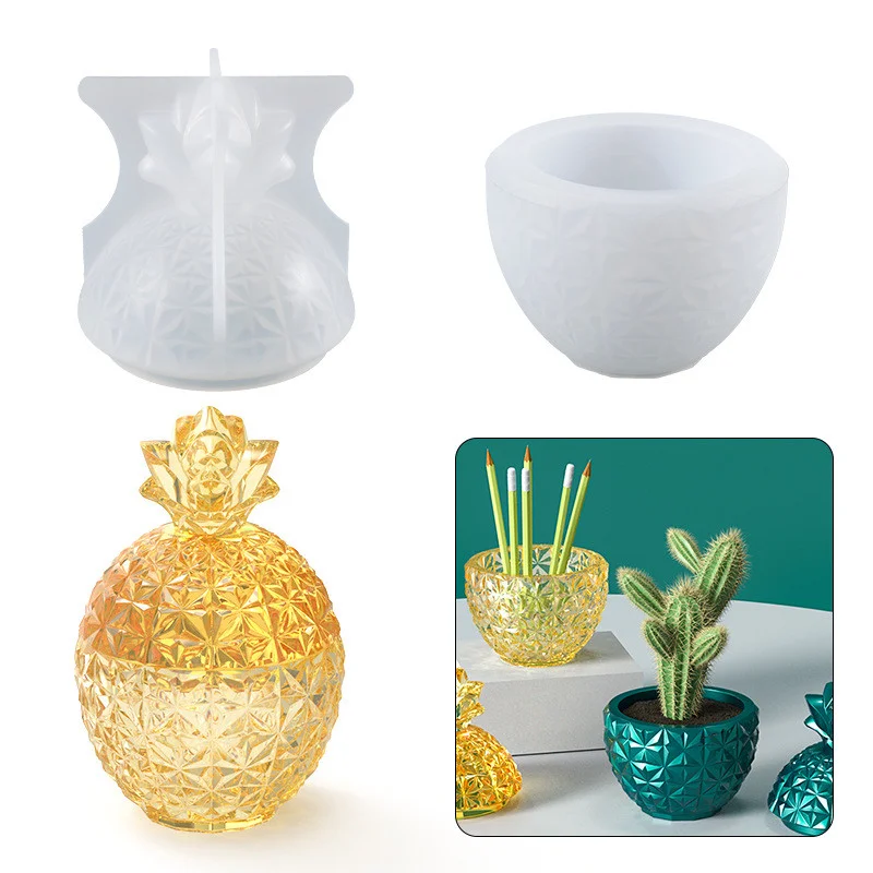 Pineapple Diamond Pattern Resin Storage Box Mold